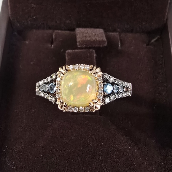LeVian Rare 14K Gold Opal and Diamond Ring - Picture 1 of 12